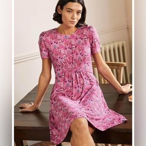 Boden Crew Neck Jersey Dress In Pink